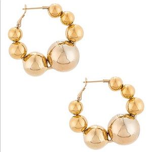 Anton Heunis gold ball hoop earring